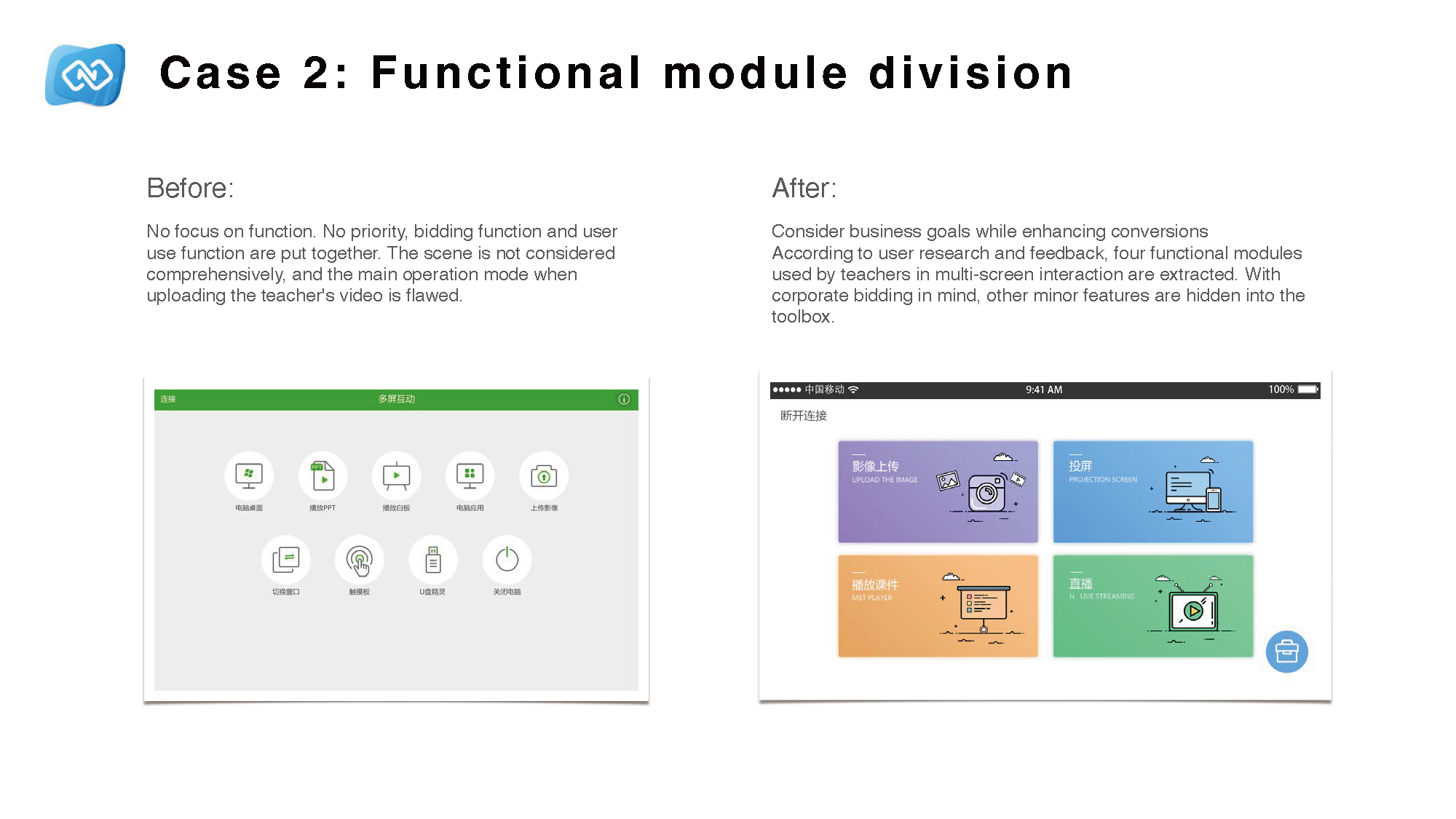 Functional module division redesign for Multi-screen Interaction 2.0